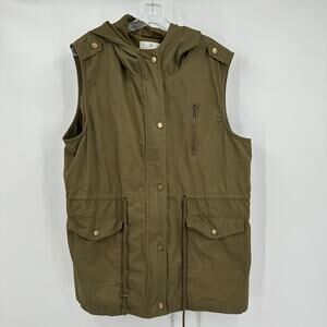 Infinity Raine Womens Size 2X Hooded Utility Vest‎ Military Cargo Layering Boho